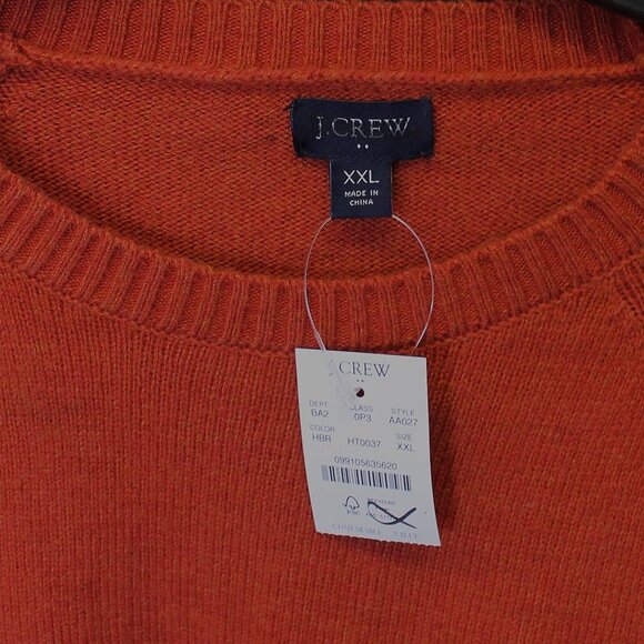 J crew Factory Crewneck Sweater In supersoft Wool Blend Rust New With/Defects - Picture 8 of 9